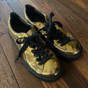 PUMA Platform Metallic Leisure Shoes Gold